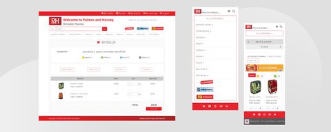 Palmer and Harvey ordering website screenshot
