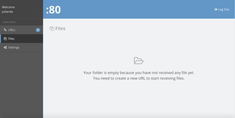 Desktop files page: empty state.