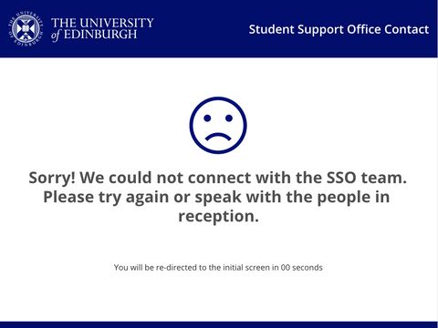 Screen displayed when nobody responds.